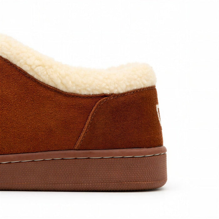 Cozy women's suede slippers from Bread's Ashton Edition with plush lining and slip-on design for comfortable indoor wear.