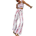 Women's Contrast Color Fashion Wide Leg Pants Suit