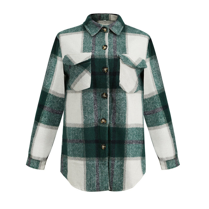 Women's Fashion Long Sleeve Single-breasted Shirt