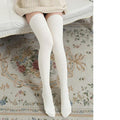 Women's solid color warm knee-high socks by MANDOTOS, designed for comfort and stylish winter wear.