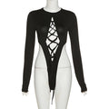 Women's Long Sleeve Round Neck Slim Fit Jumpsuit
