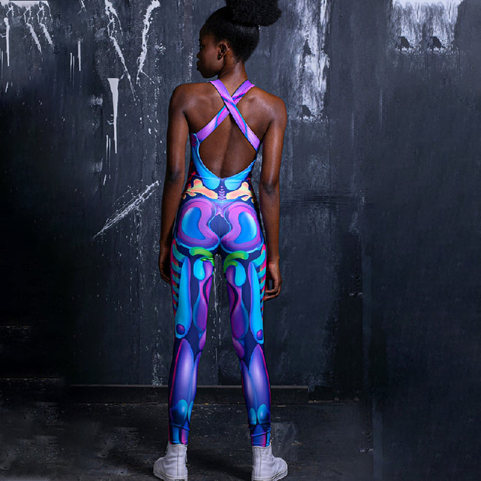 Women's Printed Human Skeleton Jumpsuit