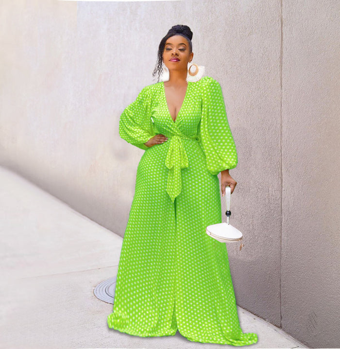 Women's Printed Loose Wide-leg Jumpsuit
