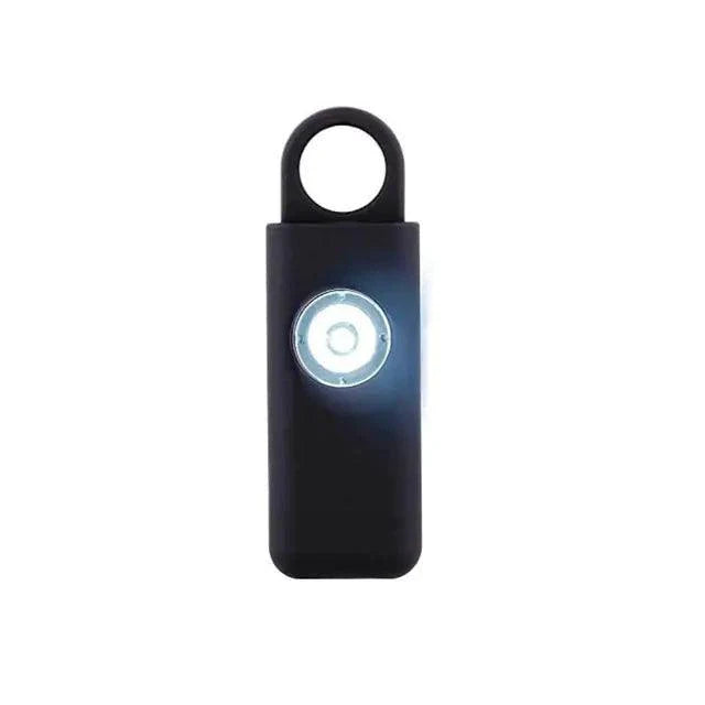 Mandotos women's self-defense safety alarm with keychain and flashing LED light for personal security and emergency alert.