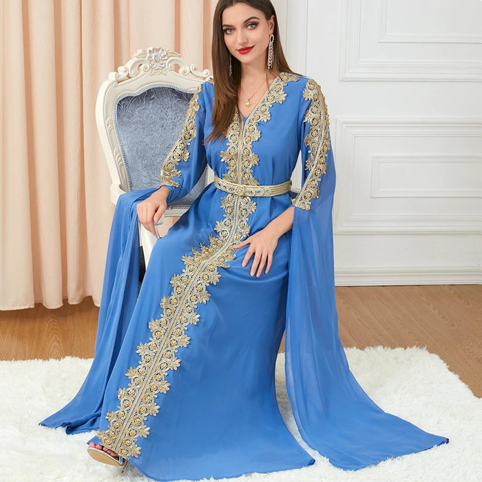 Mandotos women's skirt splicing extra long sleeve dress featuring stylish design and comfortable fit, perfect for casual or elegant wear.