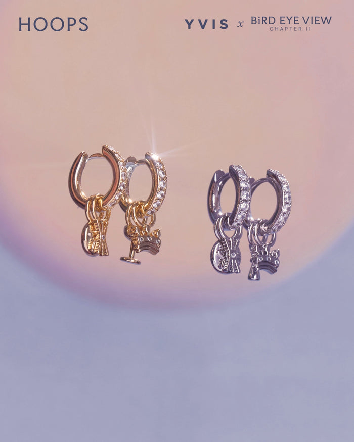 YVIS Bird Eye View Hoop Brass Earring - YVIS X BIRD EYE VIEW
