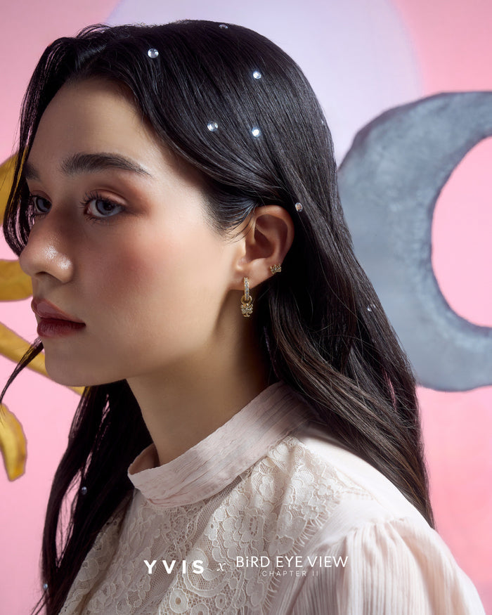 YVIS Bird Eye View Hoop Brass Earring - YVIS X BIRD EYE VIEW