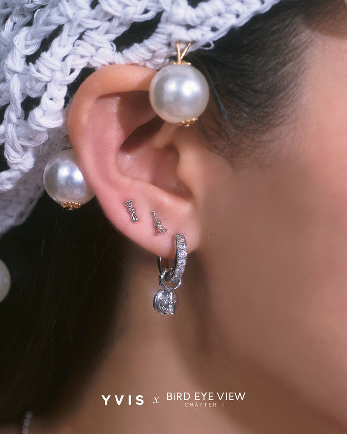 YVIS Bird Eye View Hoop Brass Earring - YVIS X BIRD EYE VIEW