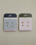 YVIS Button Brass Stud Earrings Set - FUNDAMENTAL Mitr X YVIS