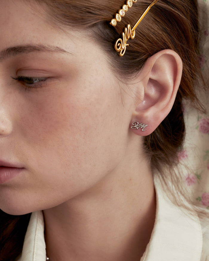 YVIS Button Brass Stud Earrings Set - FUNDAMENTAL Mitr X YVIS
