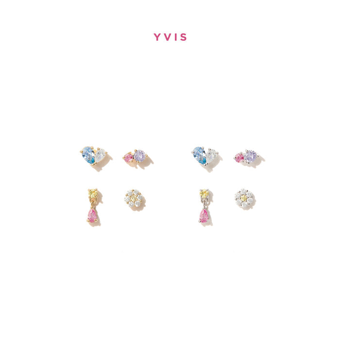 YVIS Canvas Stud Set Brass Earring - Palette Collection