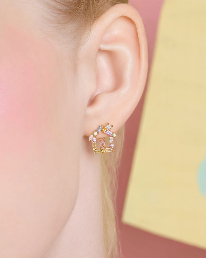 YVIS Casa Brass Stud Earrings - Casa Collection