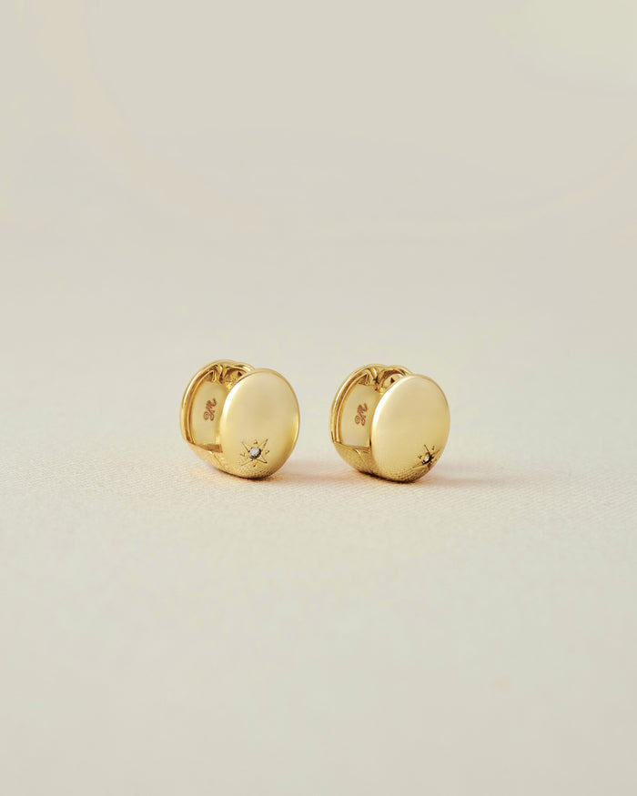 YVIS Cateye Brass Hoop Earrings - FUNDAMENTAL Mitr X YVIS