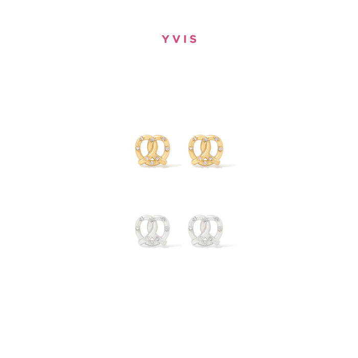 YVIS Icing Pretzel Stainless Stud Earrings - Waterproof Collection