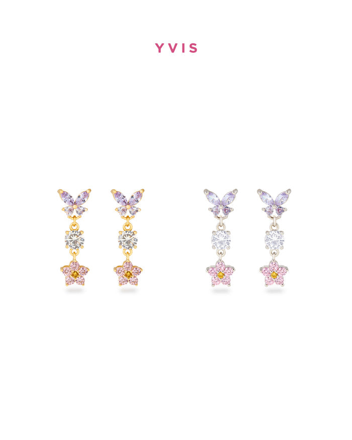 YVIS Jewel Winx Brass Drop Earrings - Posy Collection