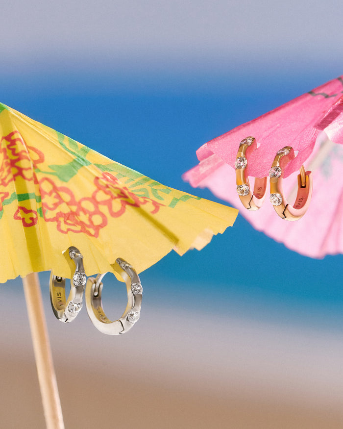 YVIS Joy Gem Stainless Hoop Earrings - Waterproof Collection