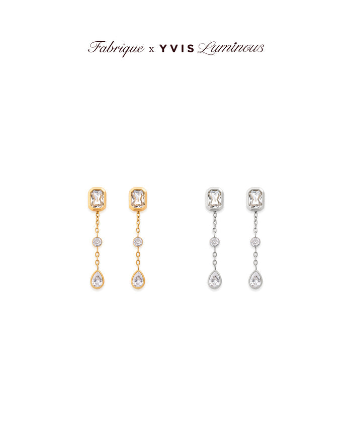 YVIS Mixed Cut Dangle Stainless Steel Earrings - YVIS X FABRIQUE