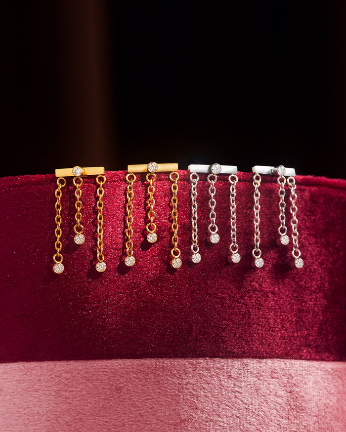YVIS Ornamental Backdrop Stainless Steel Earrings - YVIS X FABRIQUE