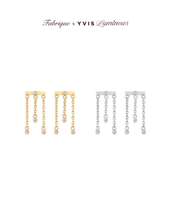 YVIS Ornamental Backdrop Stainless Steel Earrings - YVIS X FABRIQUE