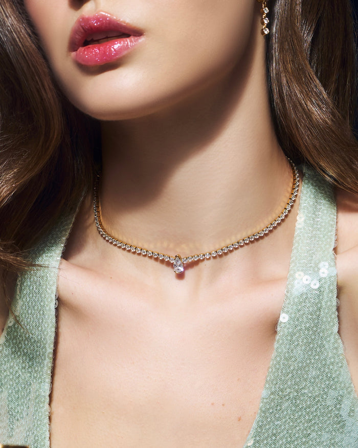 YVIS Pear Tennis Stainless Steel Necklace - YVIS X FABRIQUE