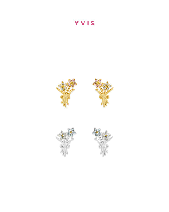 YVIS Posy Brass Stud Earrings - Posy Collection