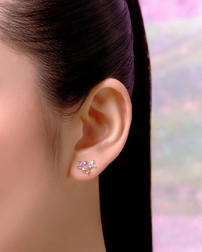 YVIS Reverie Brass Stud Earrings - Posy Collection
