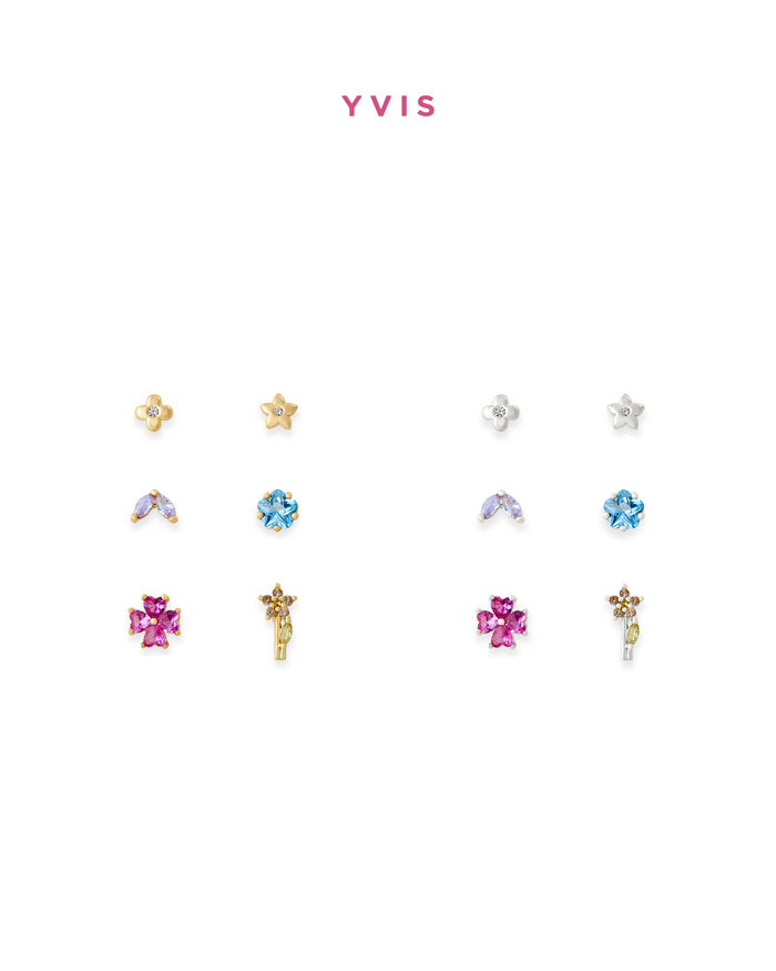 YVIS Sprouts Brass Earrings Set - Posy Collection