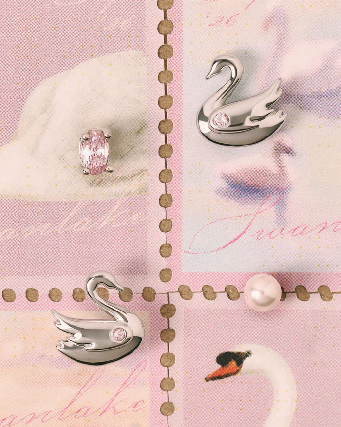 YVIS Swanlake Brass Stud Earrings Set - Swanlake Collection
