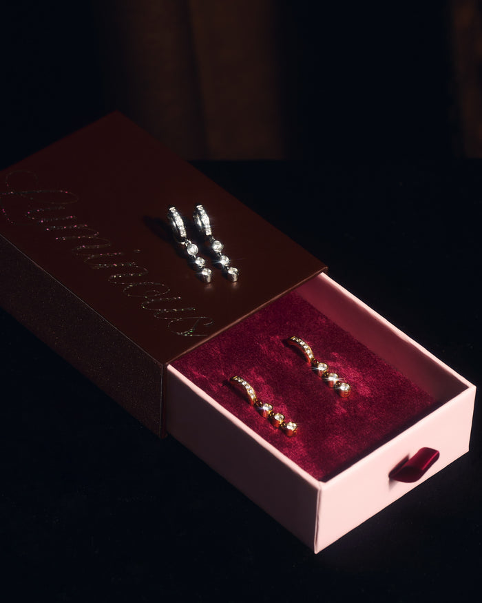 YVIS Trinity Bezel Stainless Steel Hoop Earrings - YVIS X FABRIQUE