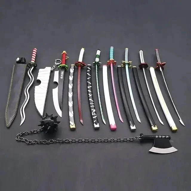 Mandotos Zenitsu Agatsuma Katana toy with detailed orange and black handle and silver blade, designed for collectible display.